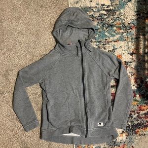 Nike asymmetrical zip hoodie with drop hem Sz. Small